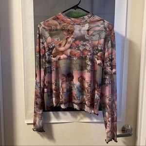 Large New Girl Order Mesh Cherub Top